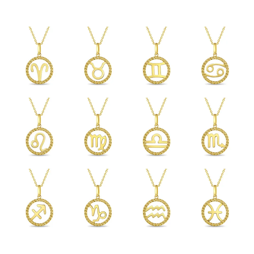 14k Gold Zodiac Coin Leo Kids / Children's / Girls Pendant/Necklace