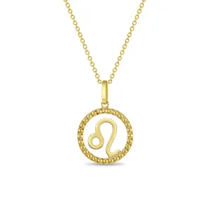 14k Gold Zodiac Coin Leo Kids / Children's / Girls Pendant/Necklace