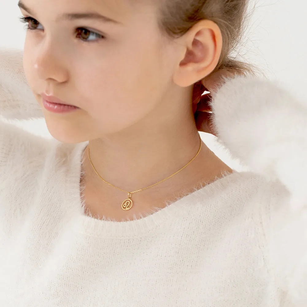 14k Gold Zodiac Coin Leo Kids / Children's / Girls Pendant/Necklace