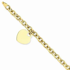14K Yellow Gold Heart Charm Bracelet