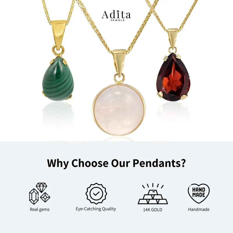 14K Yellow Gold Teardrop Amethyst  Vencie Chain 7X10mm Pendant