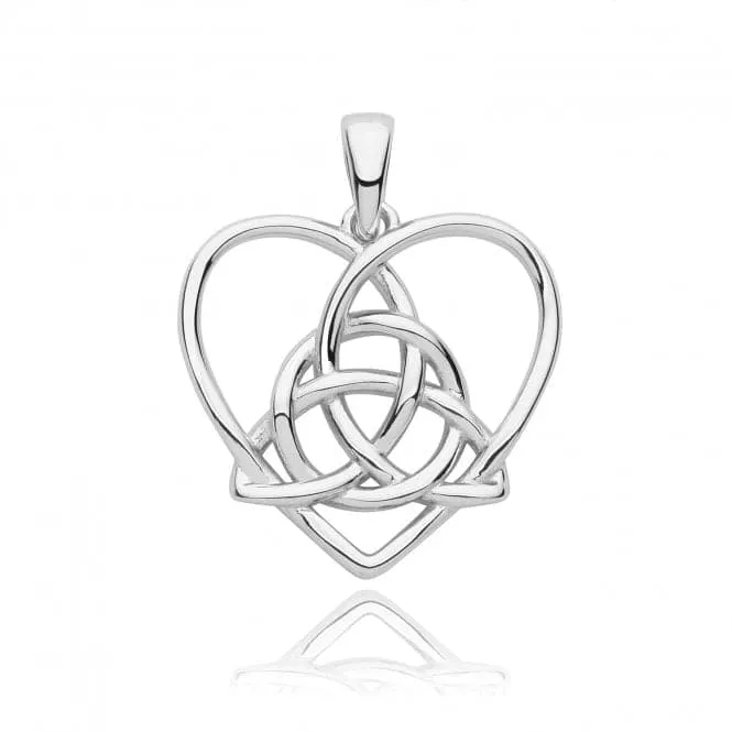Acotis Silver Pendant Rhodium Plated Celtic Heart G61127