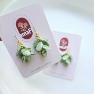 Ada Cascade Earrings in marbled sage