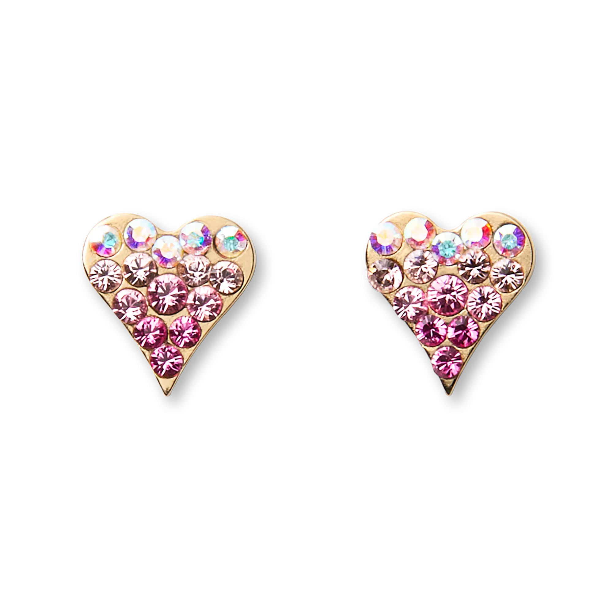 American Girl® x Stephanie Gottlieb Rosy Shimmer Heart Stud Earrings for Girls