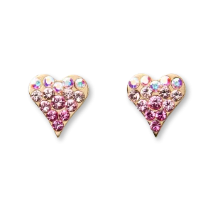 American Girl® x Stephanie Gottlieb Rosy Shimmer Heart Stud Earrings for Girls