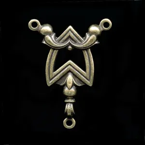 Art Nouveau style oxidized brass lavaliere 25x20mm 1 pc. b9-2085
