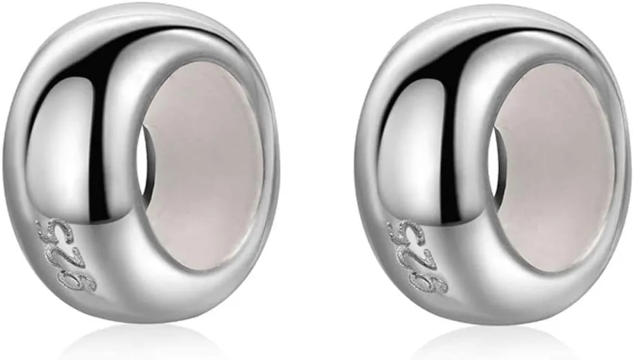 ARTCHARM .Sold 925 Sterling Silver Rubber Charm Stopper Spacer Bead for Charm Bracelets