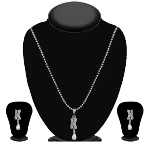 Bhavi Jewels Silver Plated Austrian Stone Pendant Set