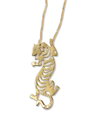 Bianca Tiger Statement Necklace Brass
