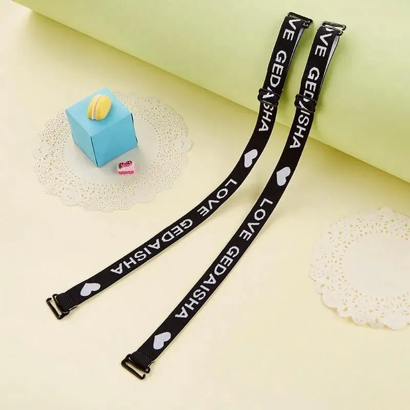 Black and White Alphabet Bra Strap Bracelets for Couples