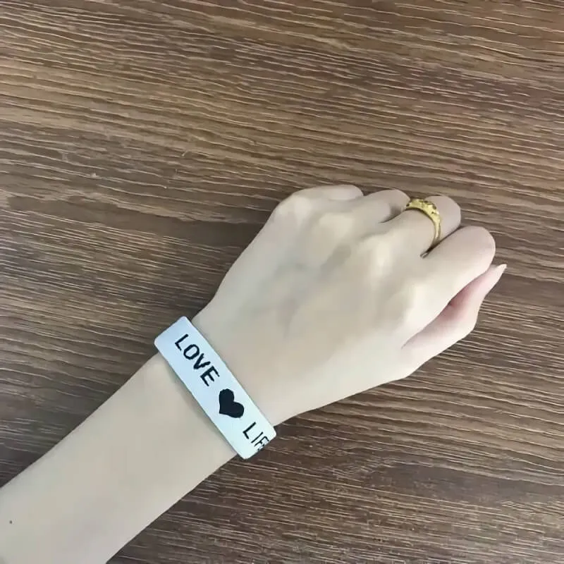 Black and White Alphabet Bra Strap Bracelets for Couples