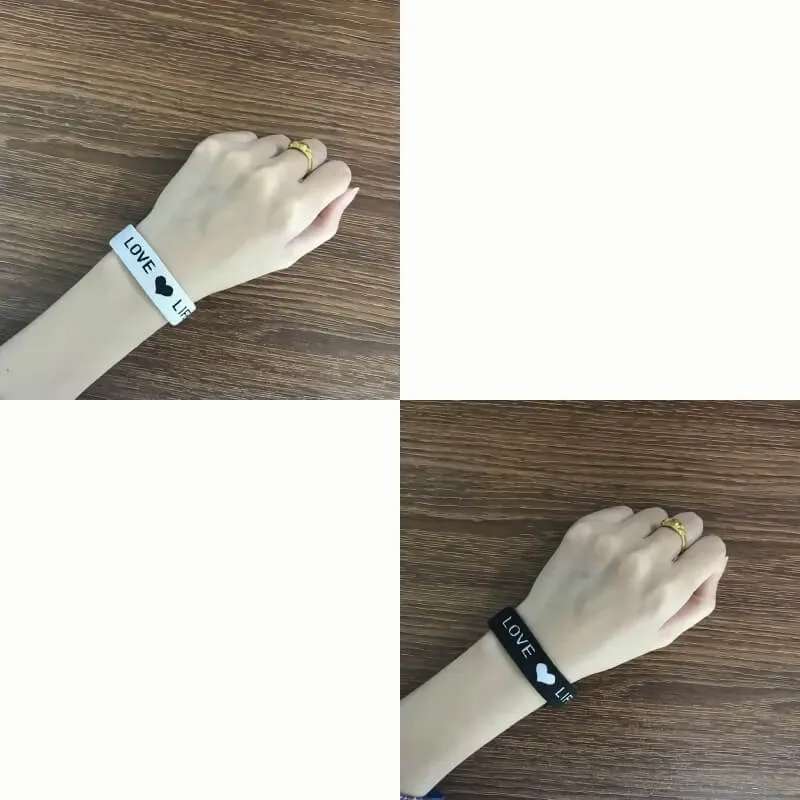 Black and White Alphabet Bra Strap Bracelets for Couples