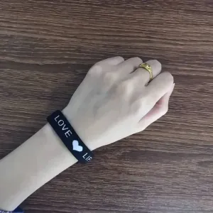 Black and White Alphabet Bra Strap Bracelets for Couples