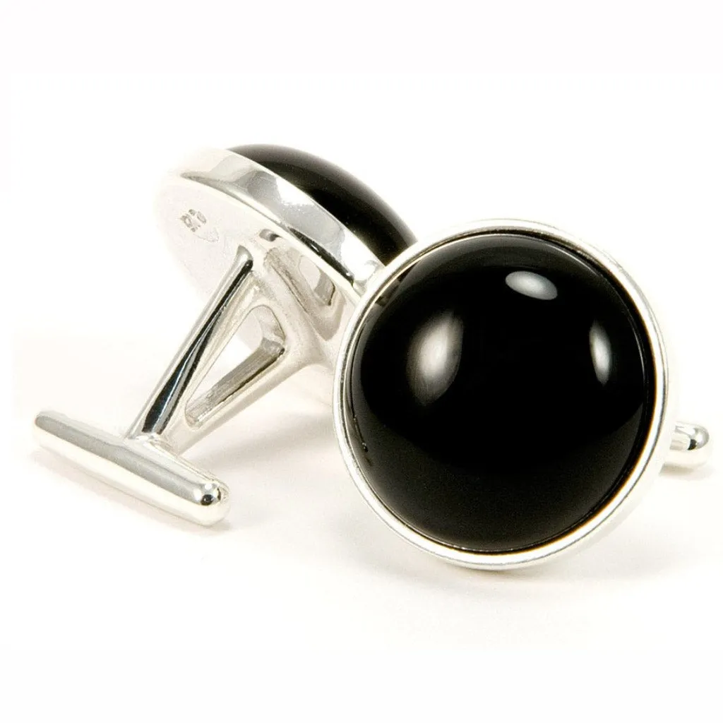 Black Onyx Sterling Silver Cufflinks