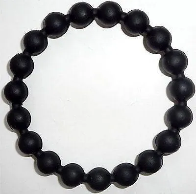 Black Rubber Silicone Ball Friendship Charm Bracelet Wristband Bangle Jewellery