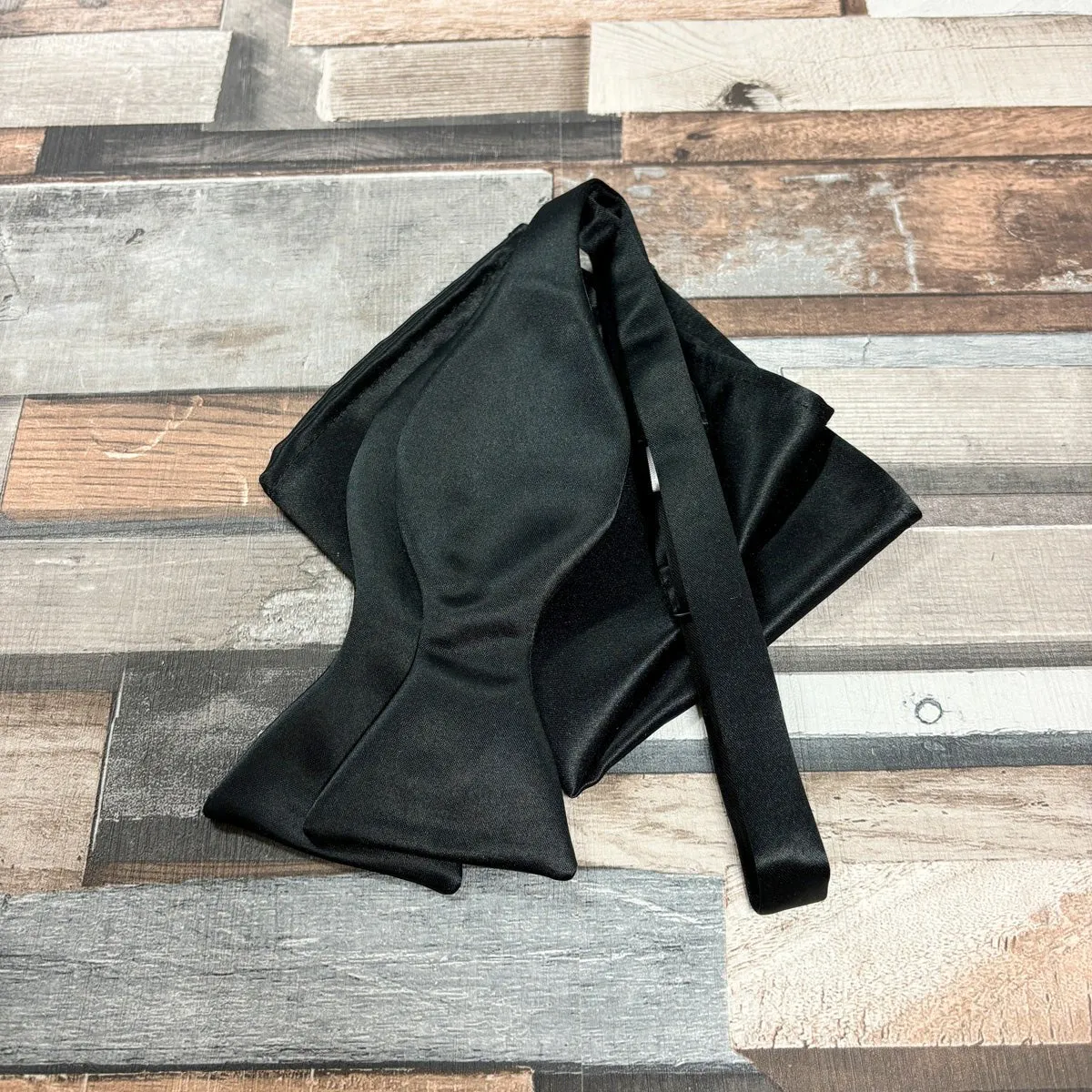 Black Satin Bow Tie