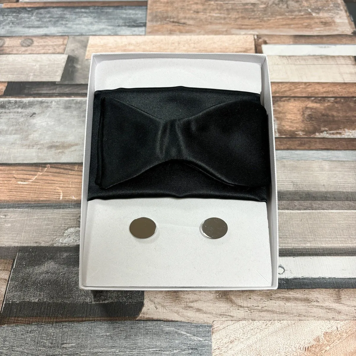 Black Satin Bow Tie