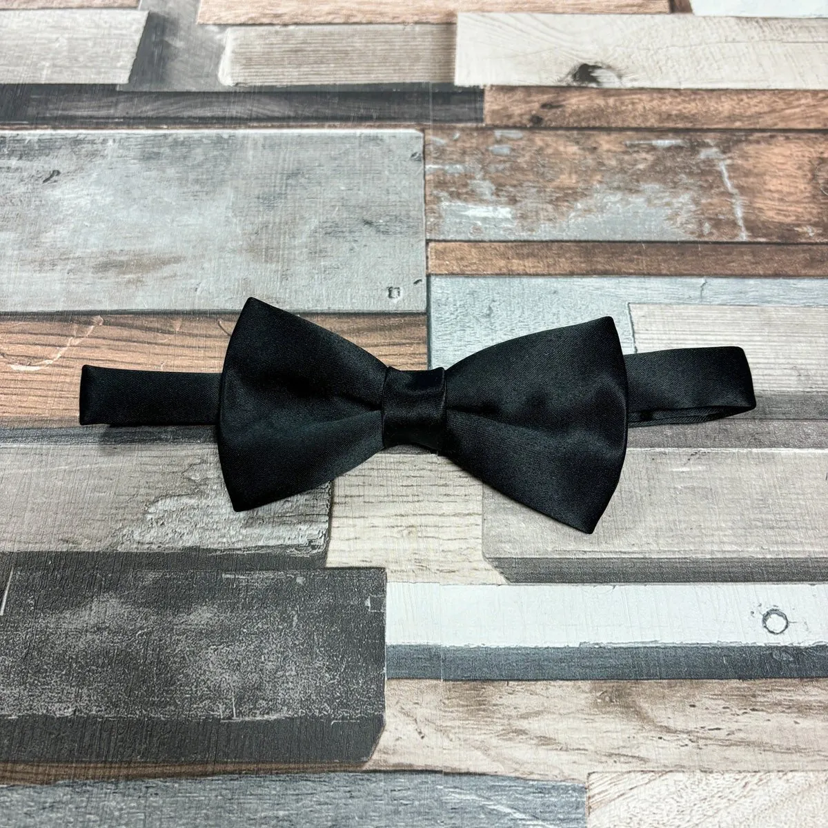 Black Satin Bow Tie