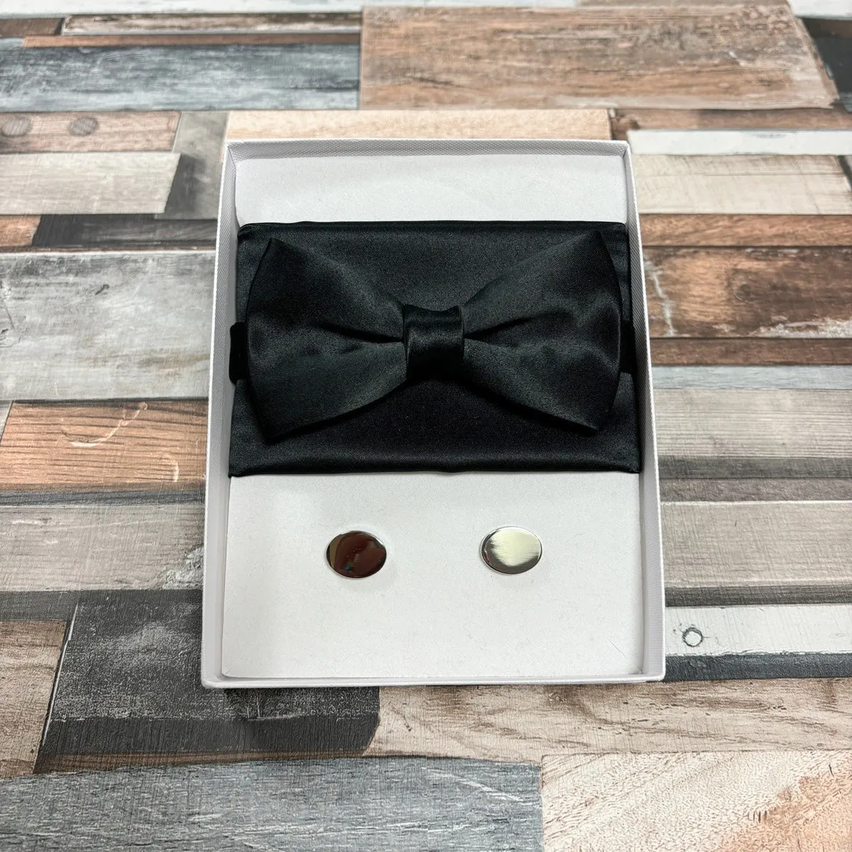 Black Satin Bow Tie