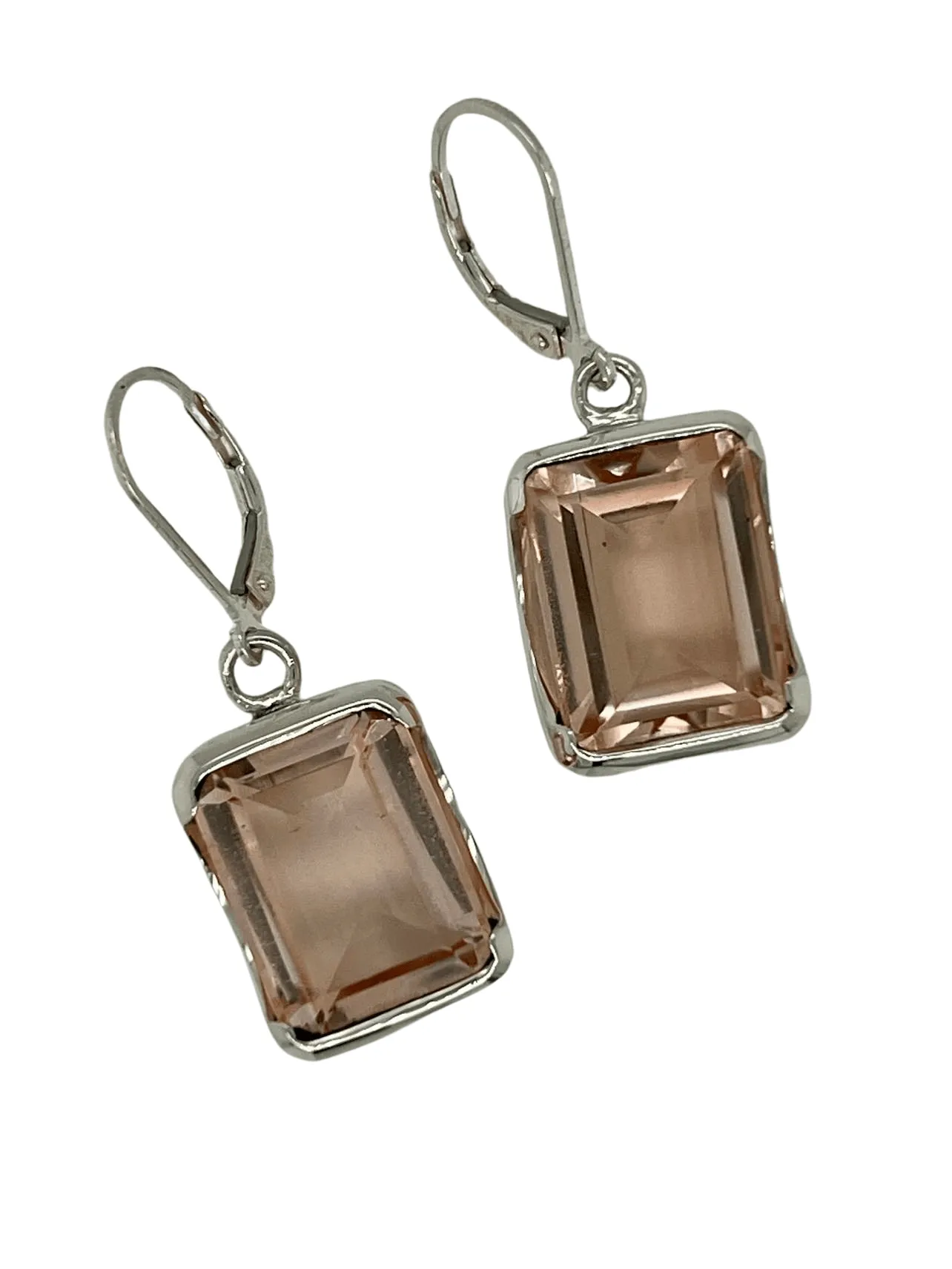 Bold Morganite Quartz Earrings
