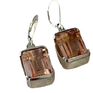 Bold Morganite Quartz Earrings