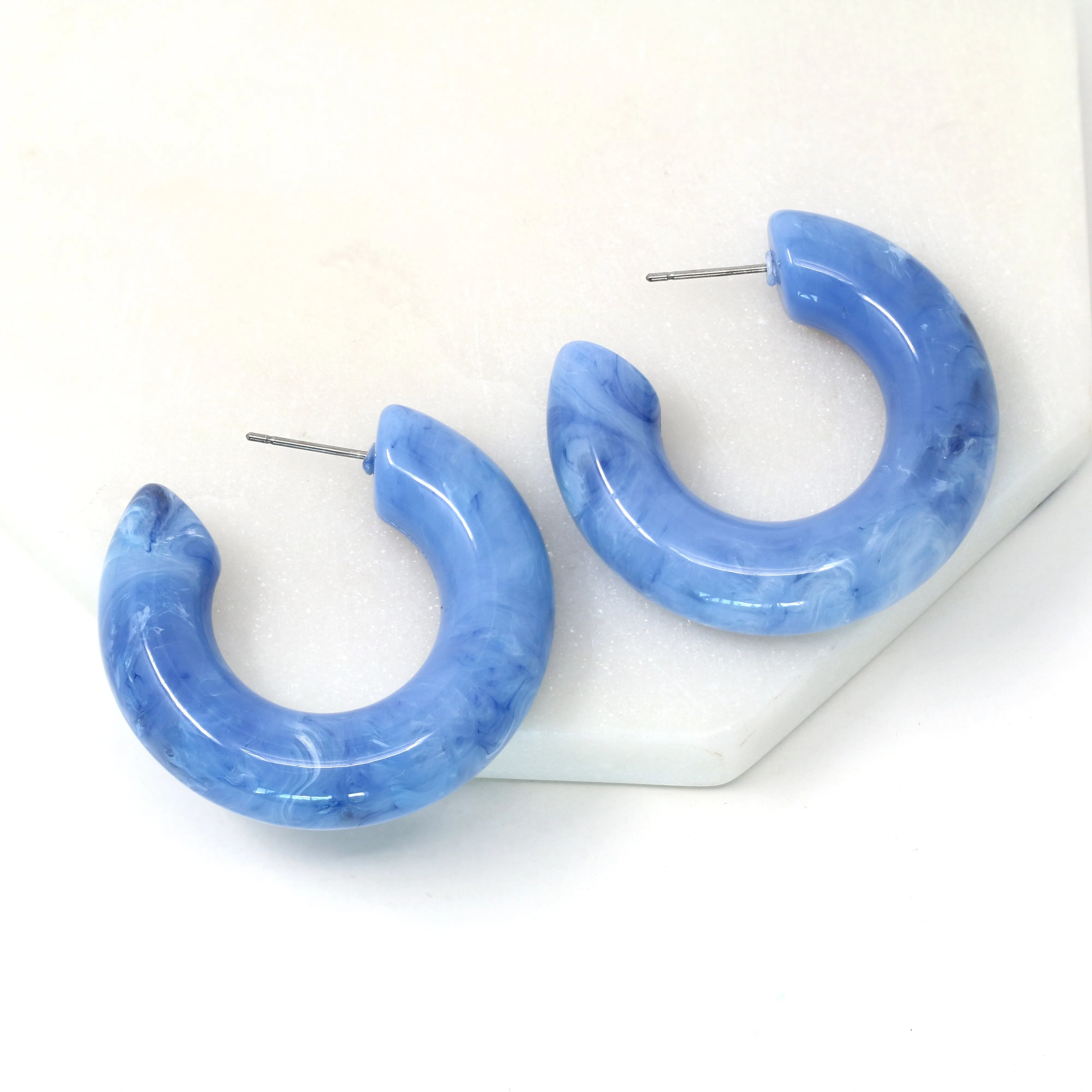 Bold Resin Hoop Earring