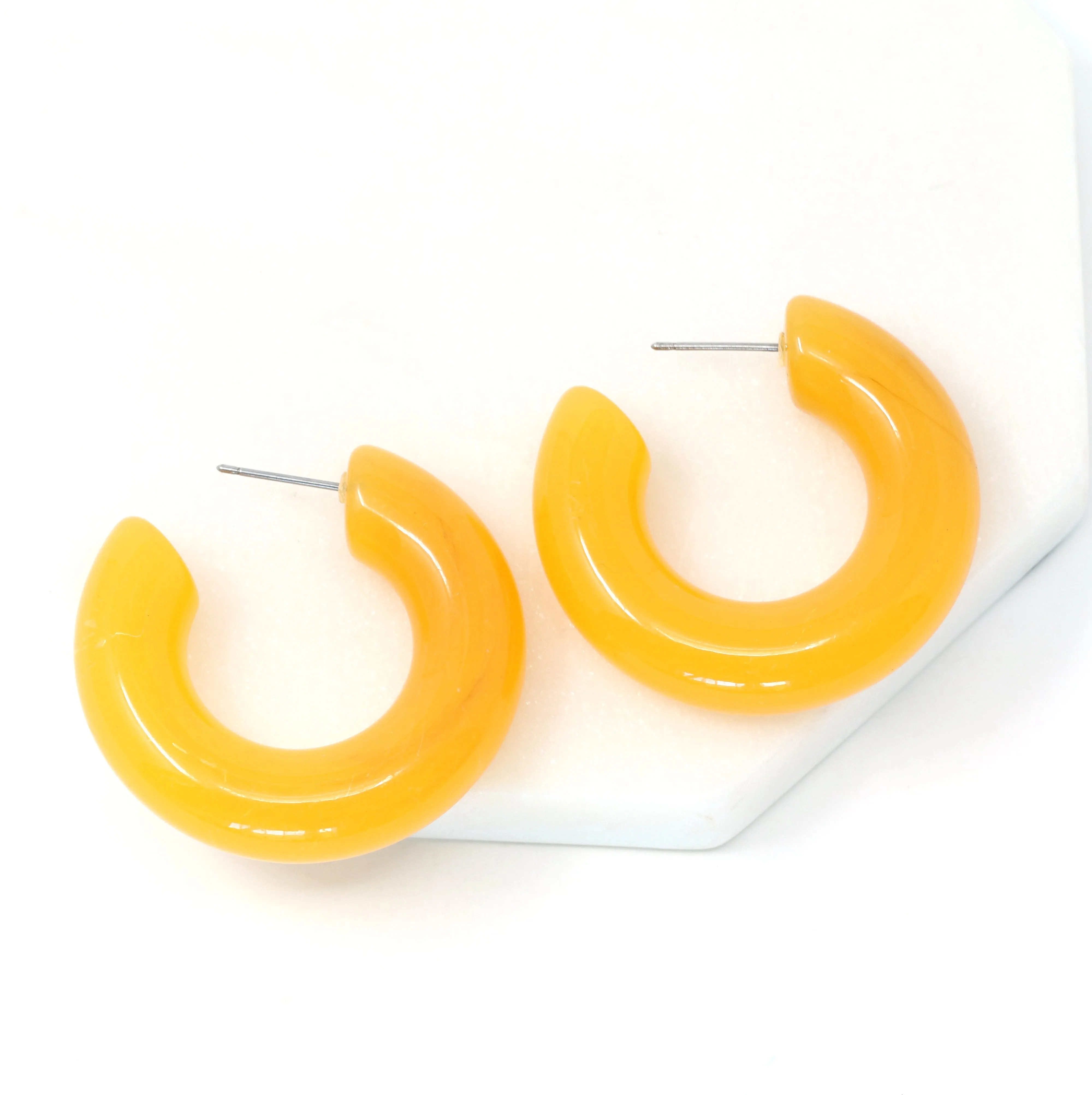 Bold Resin Hoop Earring