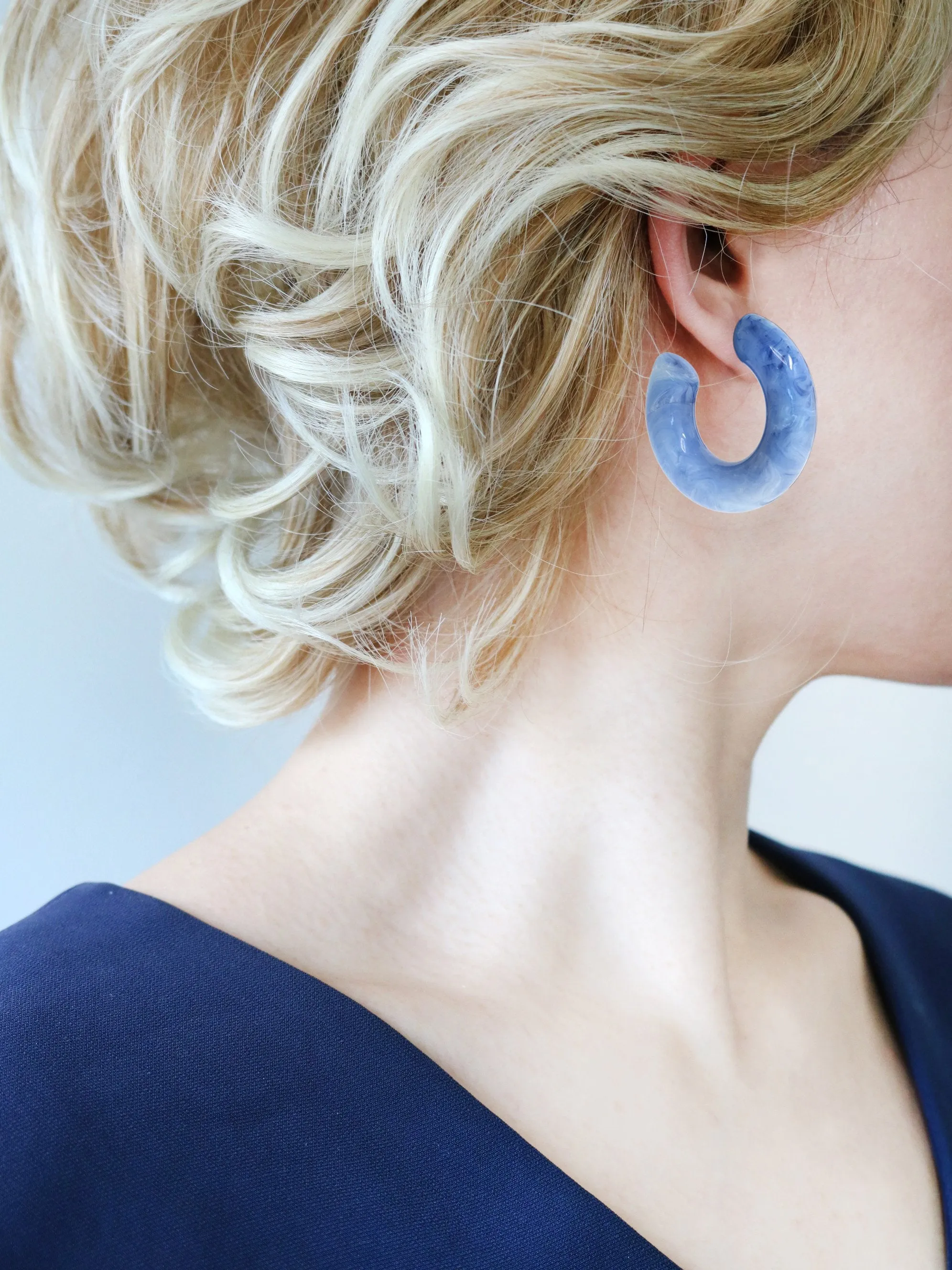 Bold Resin Hoop Earring