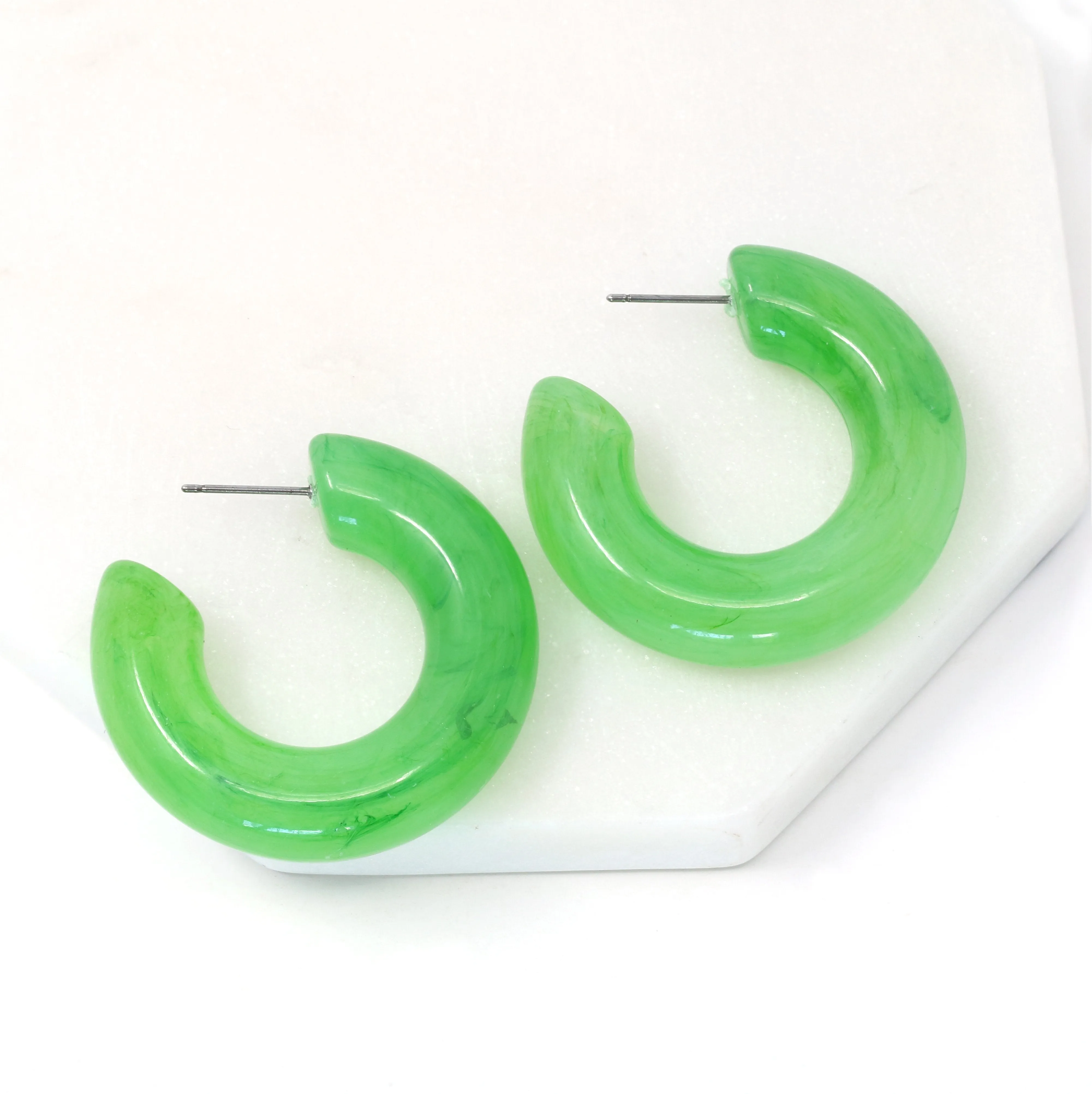 Bold Resin Hoop Earring