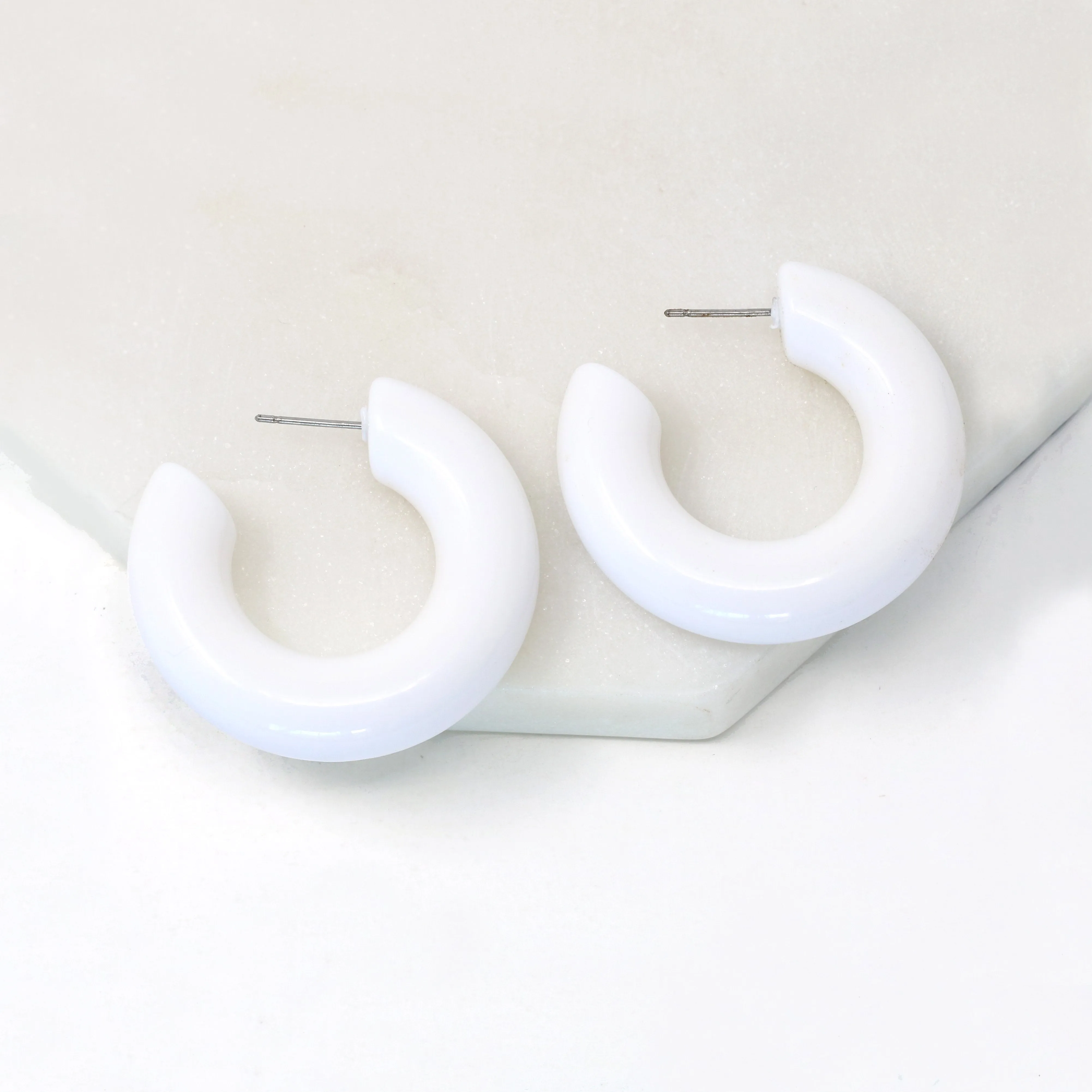 Bold Resin Hoop Earring
