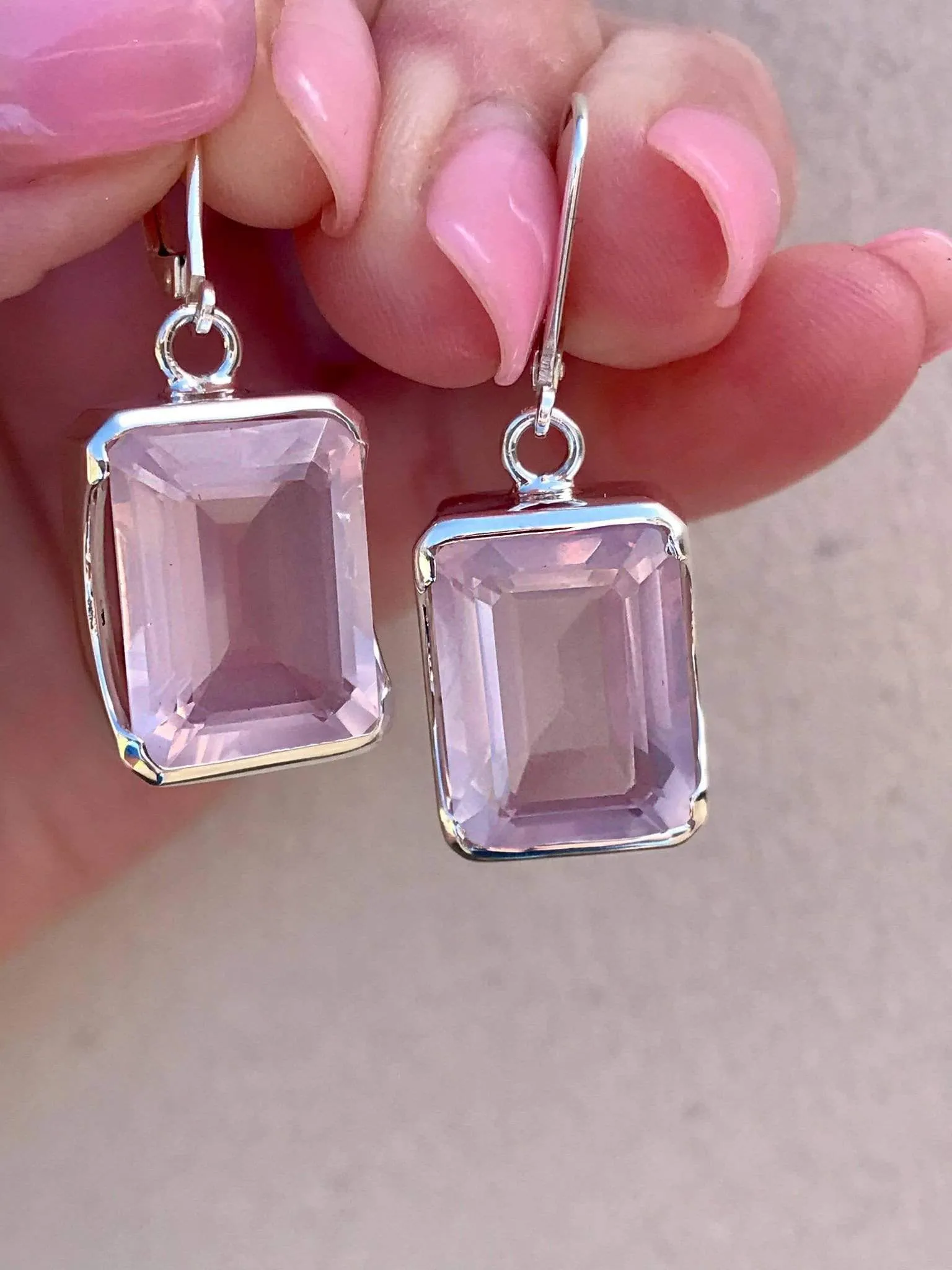 Bold Rose Quartz Earrings