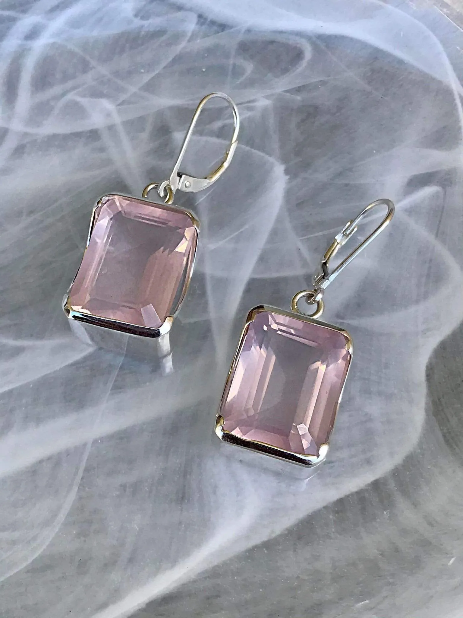 Bold Rose Quartz Earrings