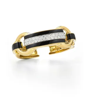 Bridle Cuff, Black Enamel