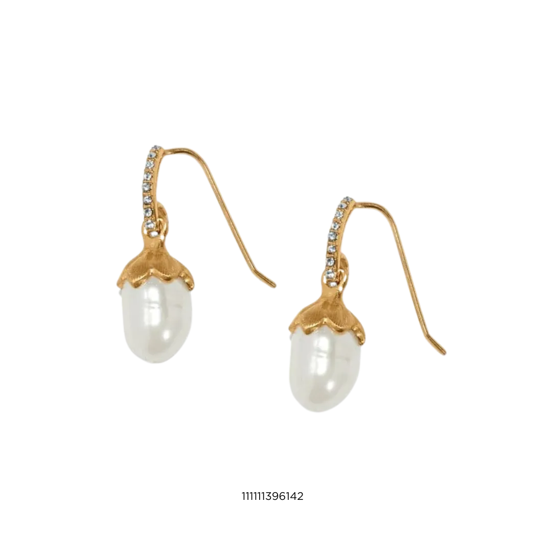 Brighton Women's Everbloom Pearl Drop French Wire Gold Pearl Earrings
