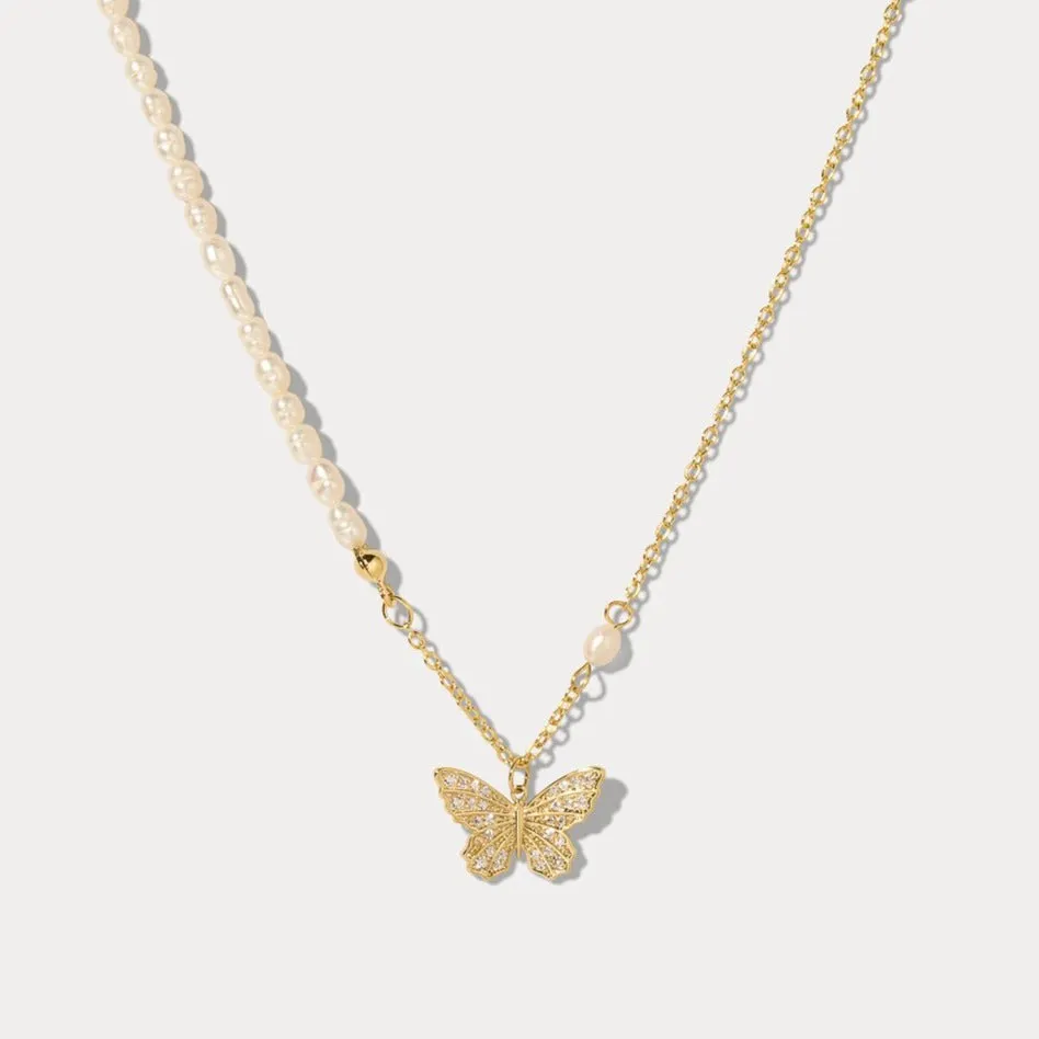 Butterfly Pearl Necklace