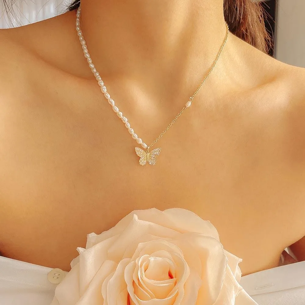 Butterfly Pearl Necklace