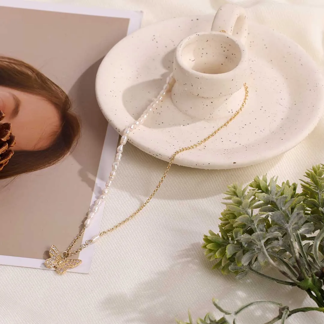 Butterfly Pearl Necklace