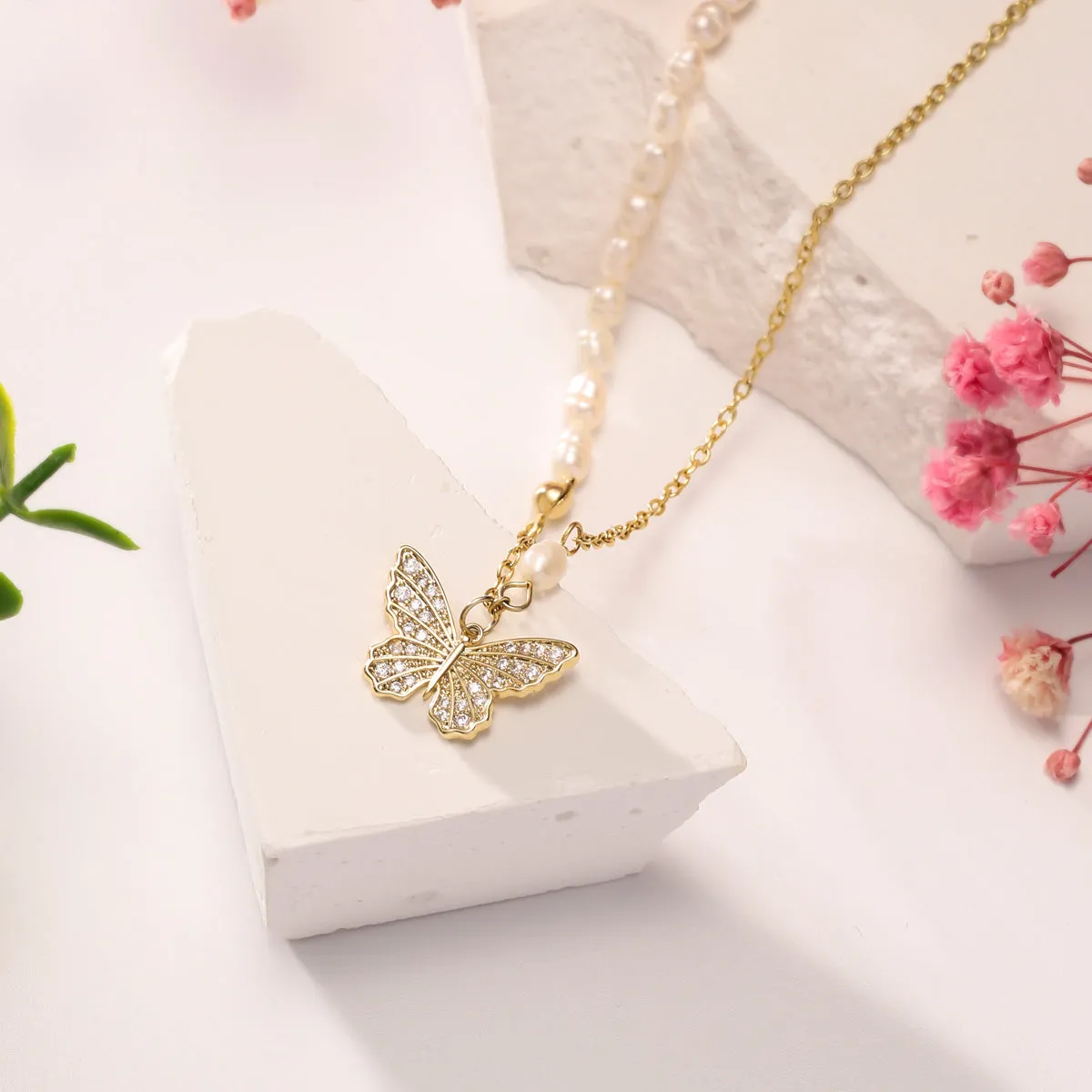 Butterfly Pearl Necklace