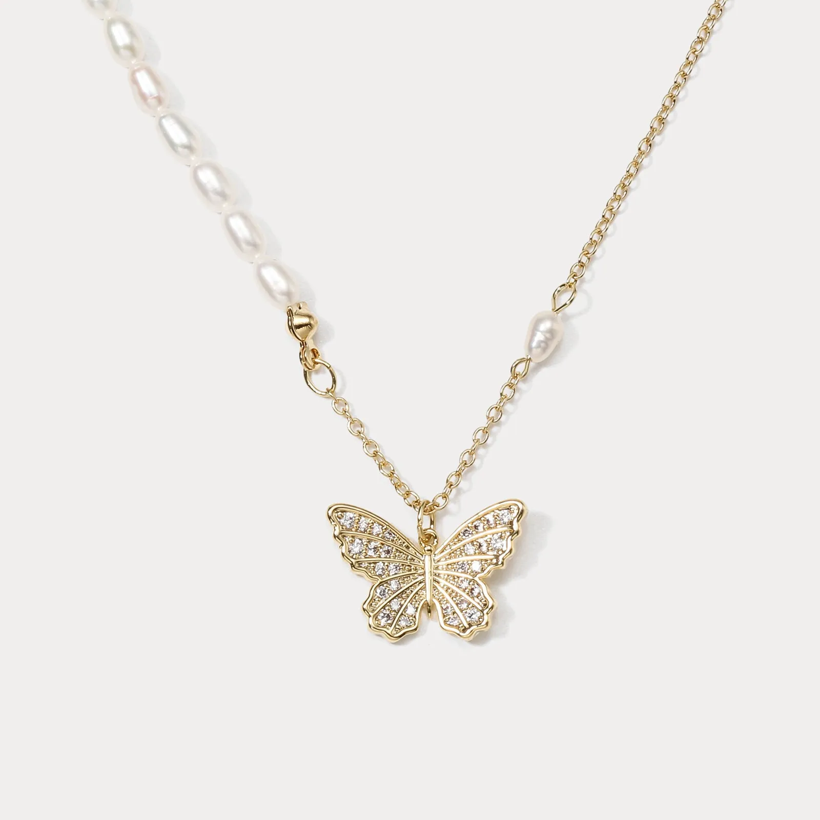 Butterfly Pearl Necklace
