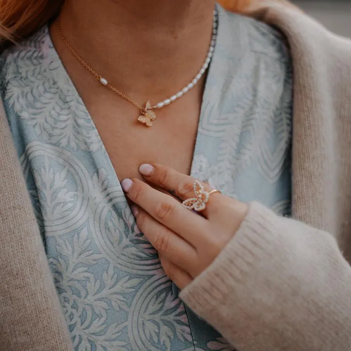 Butterfly Pearl Necklace