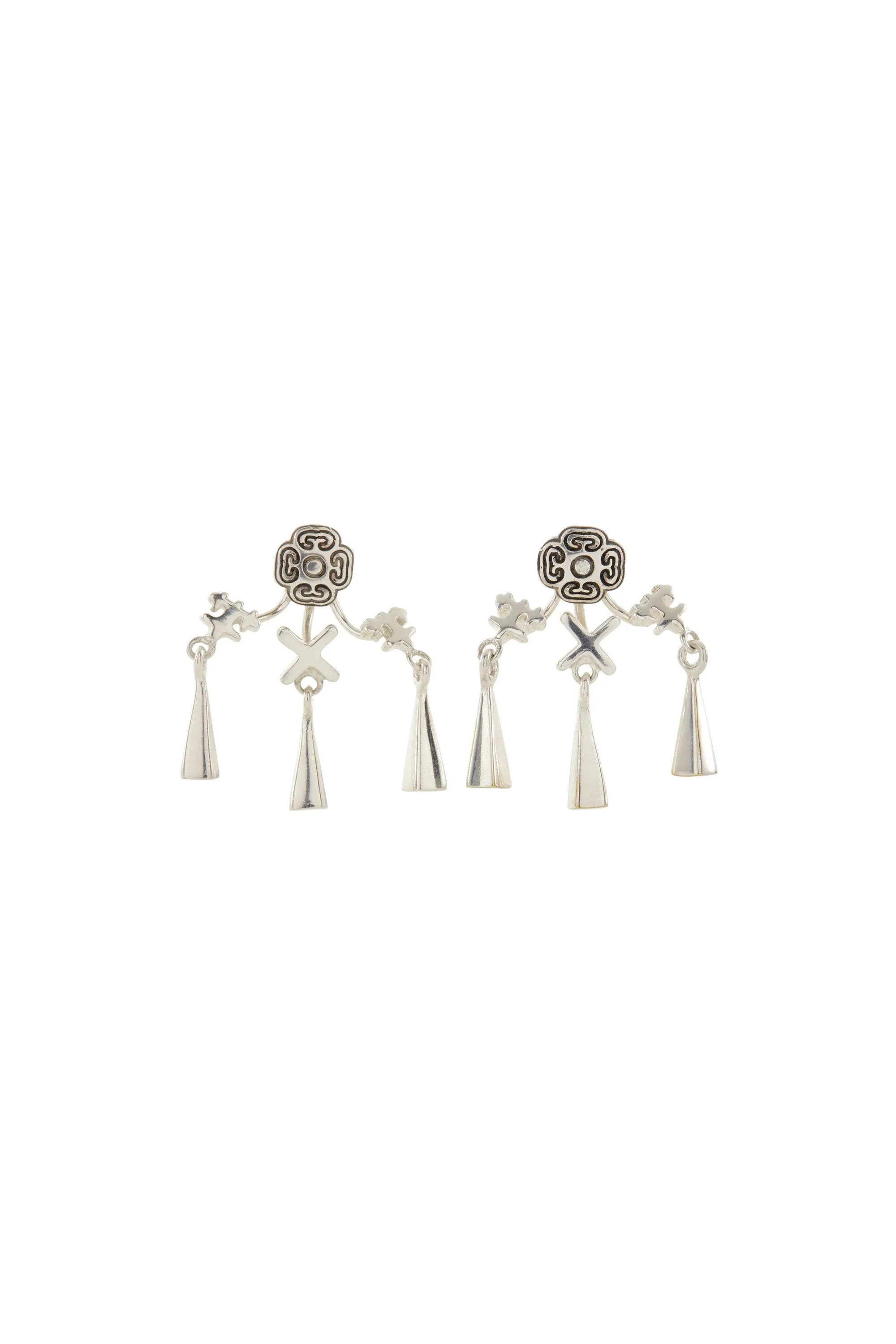 CHARM BACKED STUDS DRESS UP BOX SILVER PLATED