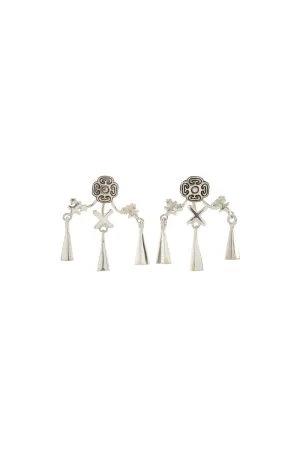 CHARM BACKED STUDS DRESS UP BOX SILVER PLATED