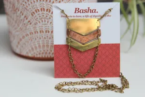 Chevron Necklace - Copper & Brass
