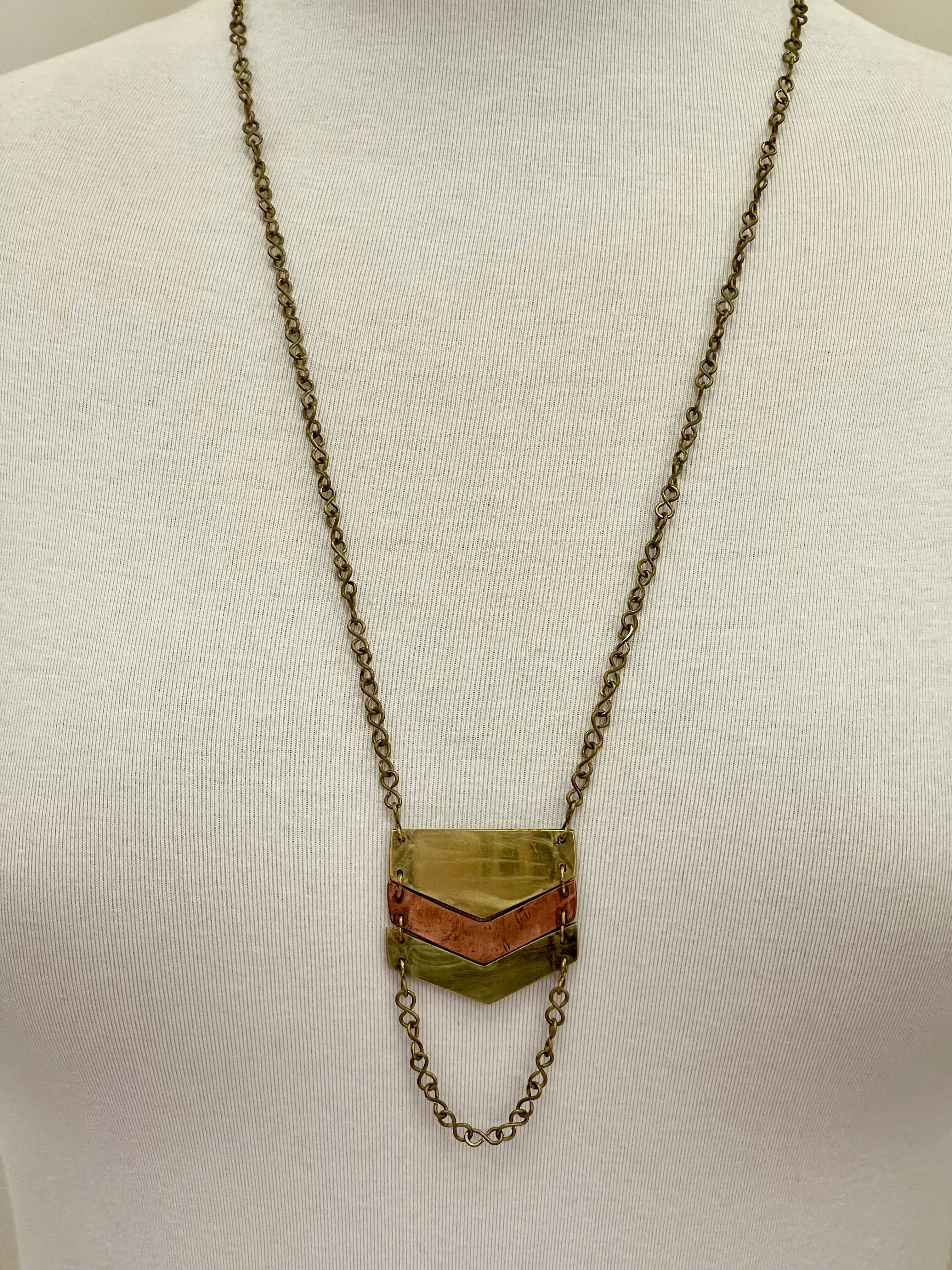 Chevron Necklace - Copper & Brass