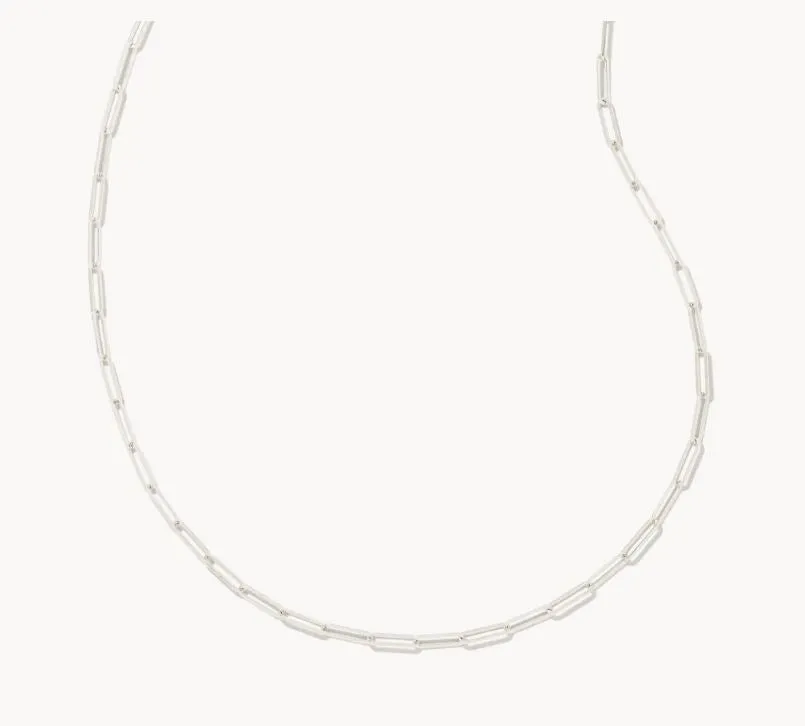 Courtney Silver Plated Paperclip Necklace by Kendra Scott