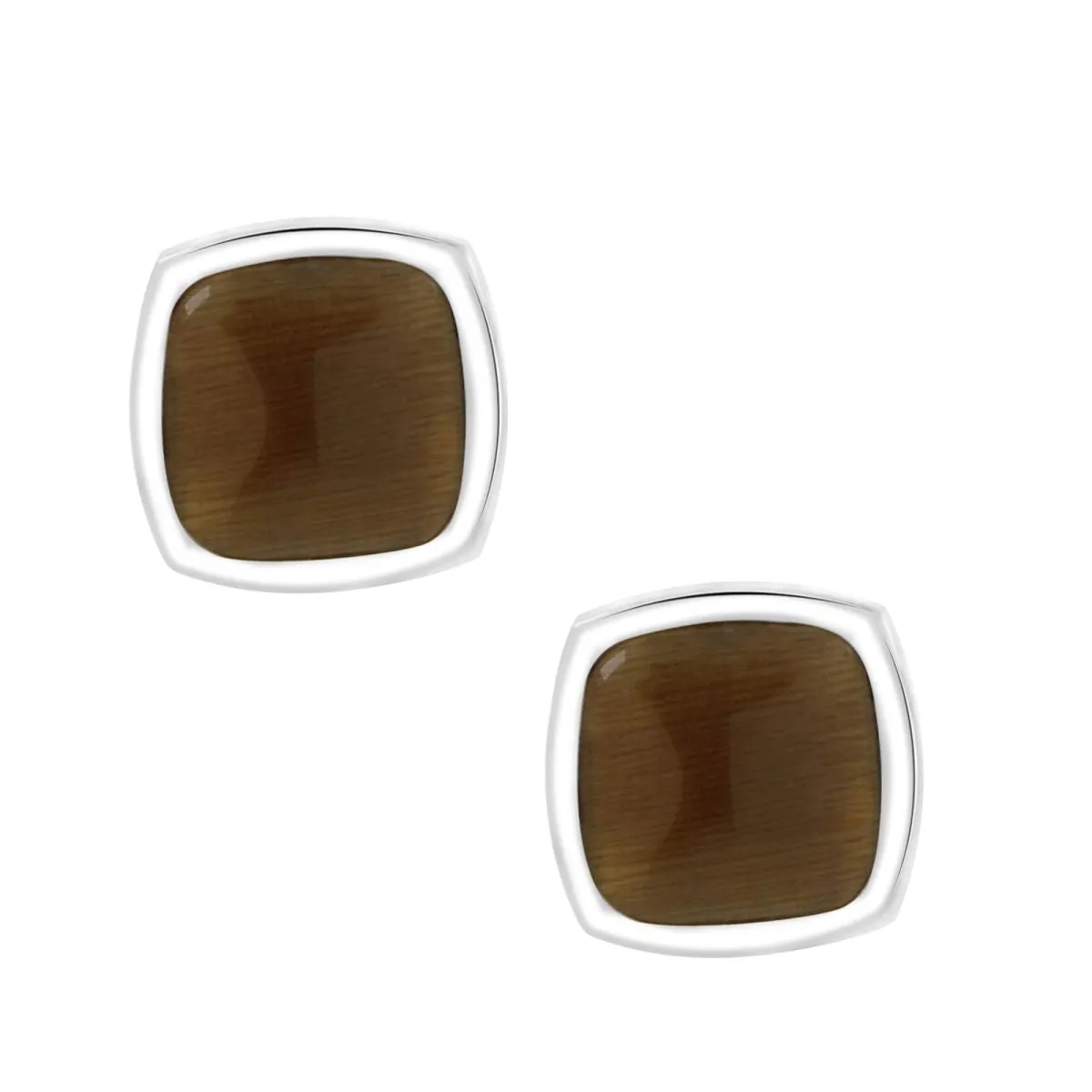 Cushion Brown Crystal Cufflinks In Box