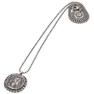 Diamante Ancient Roman Coin Ball Chain Necklace