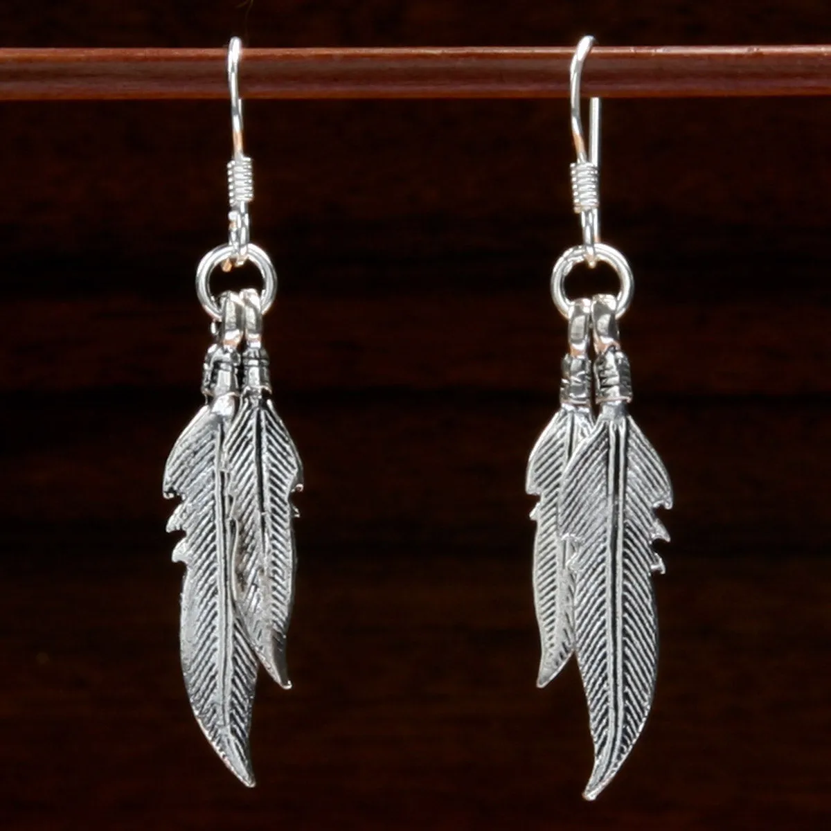Double Feather Earrings
