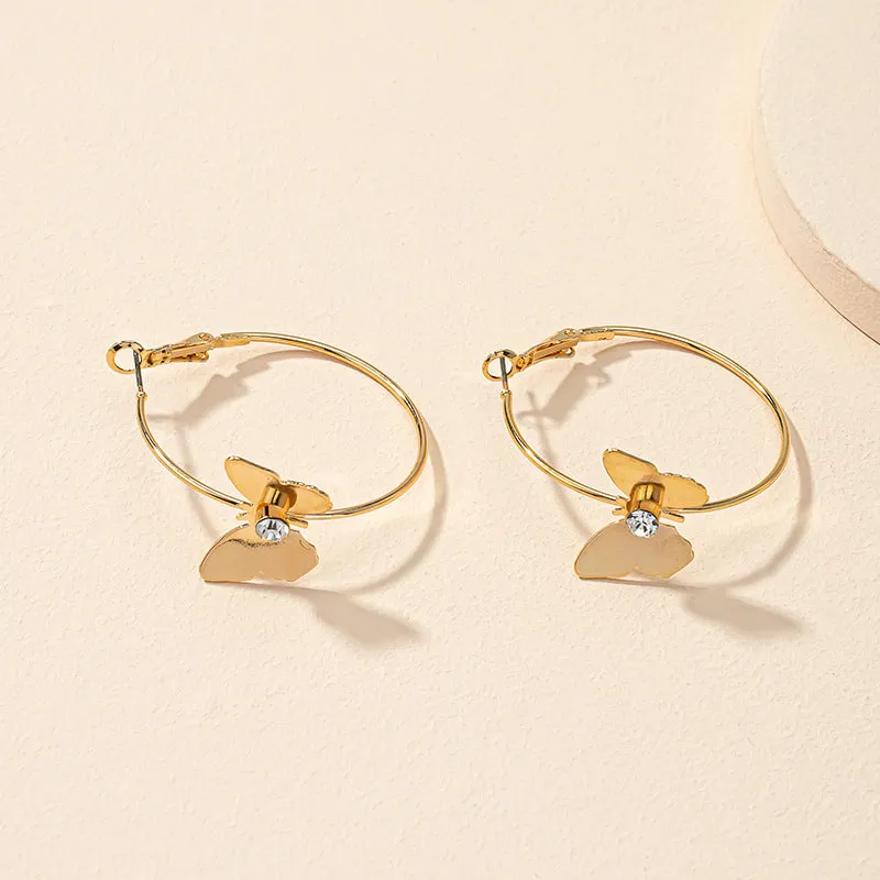 Elegant Vienna Verve Metal Butterfly Earrings