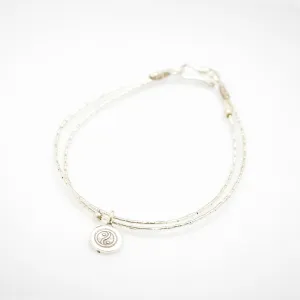 Fair Trade Thai Hill Tribe Silver Bracelet with Yin Yang Charm